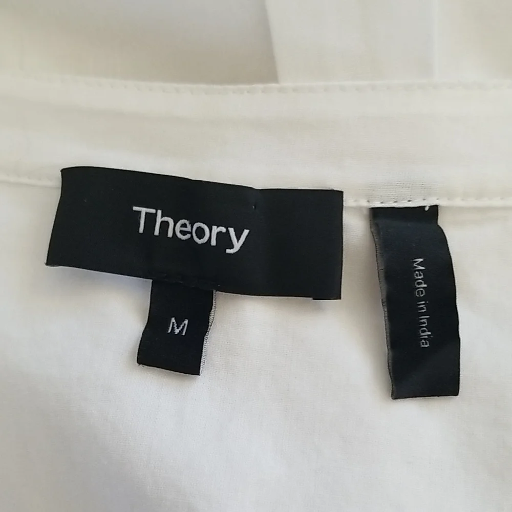 Theory White Textured Women's Blouse - Picture 7 of 7